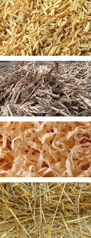 農作物原料如麥桿、稻桿、玉米秸稈、稻殼、花生殼和其它農作物